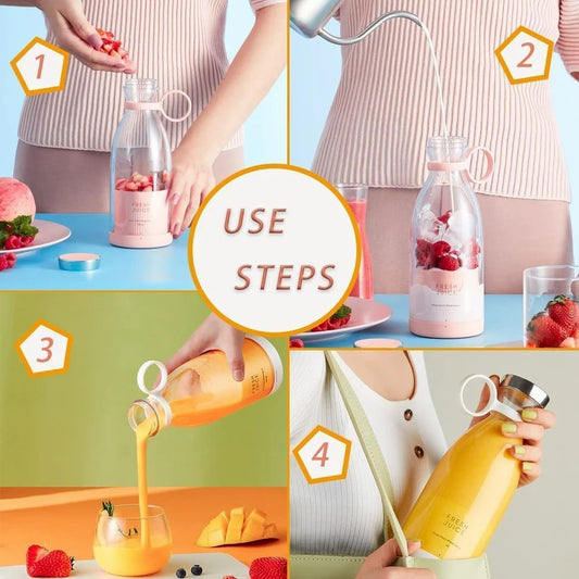 Plastic Electric Mini Portable Blender Mixer Smoothie Bottle Juicer Blender, for Home